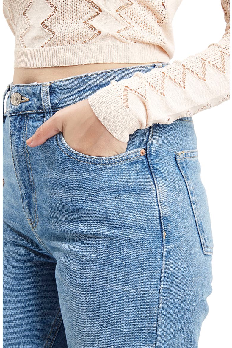 High Waist Light Denim Mom Jeans, Alternate, color, LIGHT DENIM