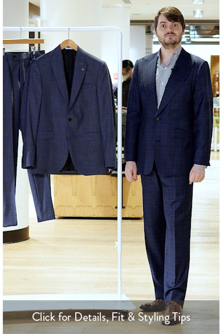 Rawdon Slim Fit Mid Blue Wool Tick Weave Peak Lapel Suit video