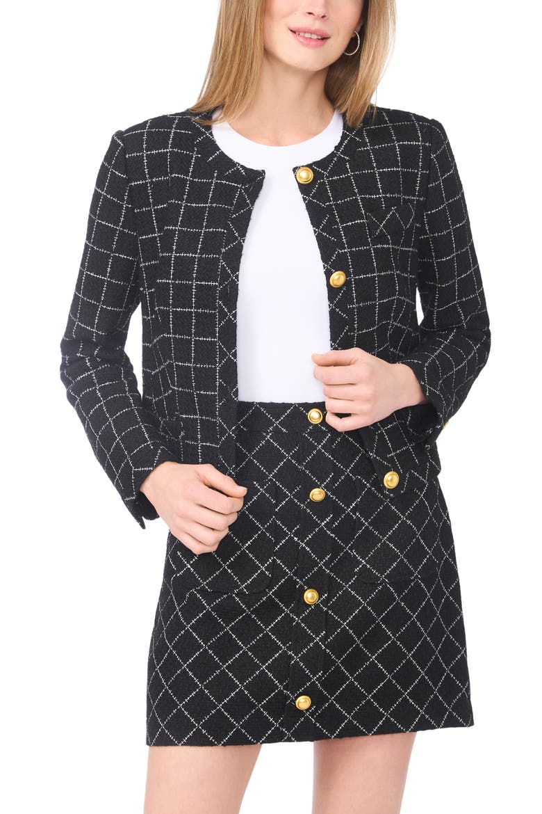 Brenton Tweed Miniskirt, Alternate, color, RICH BLACK