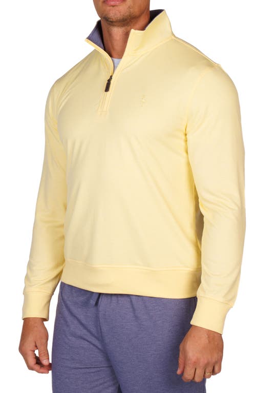 Tailorbyrd French Terry Quarter Zip Pullover In Yellow