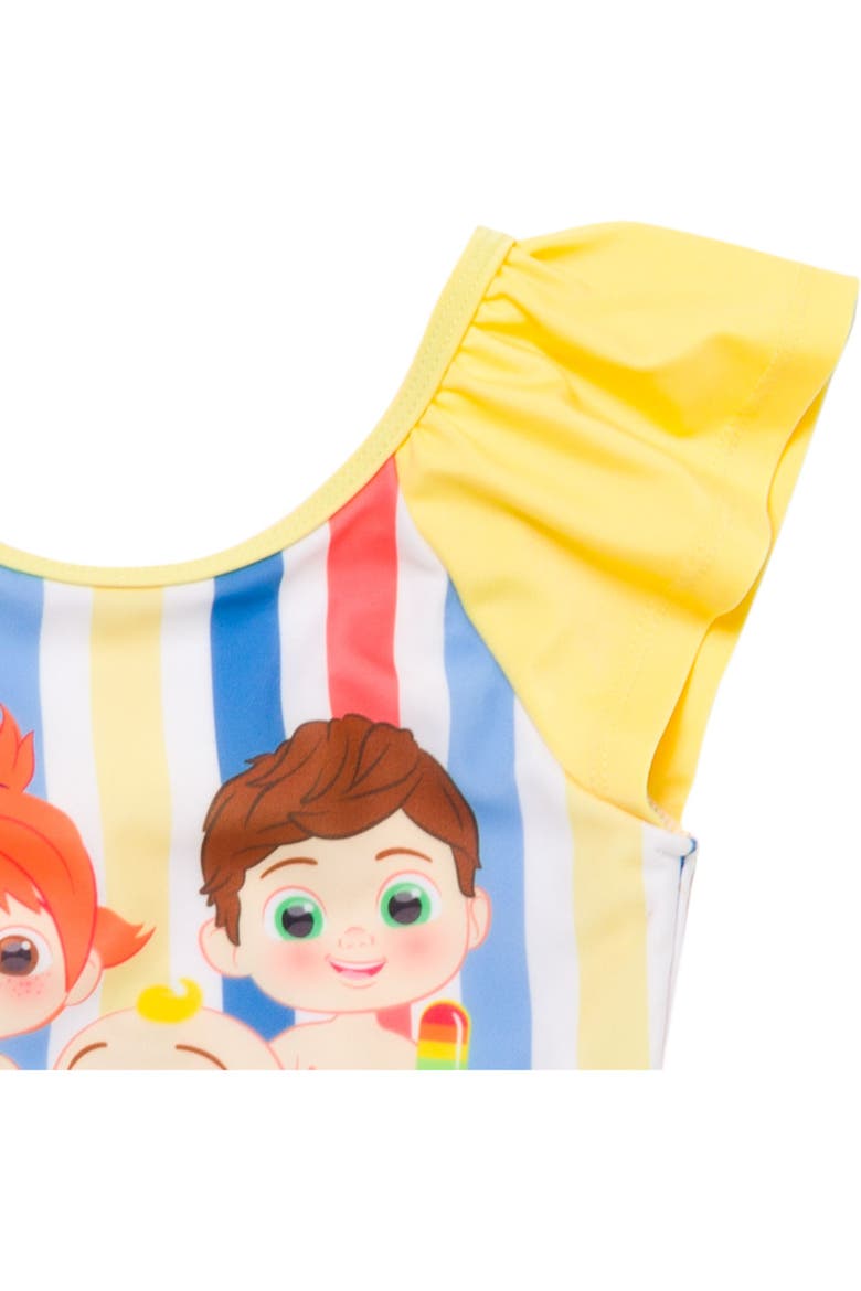 One Piece Bathing Suit, Alternate, color, Yellow Multi Stripe