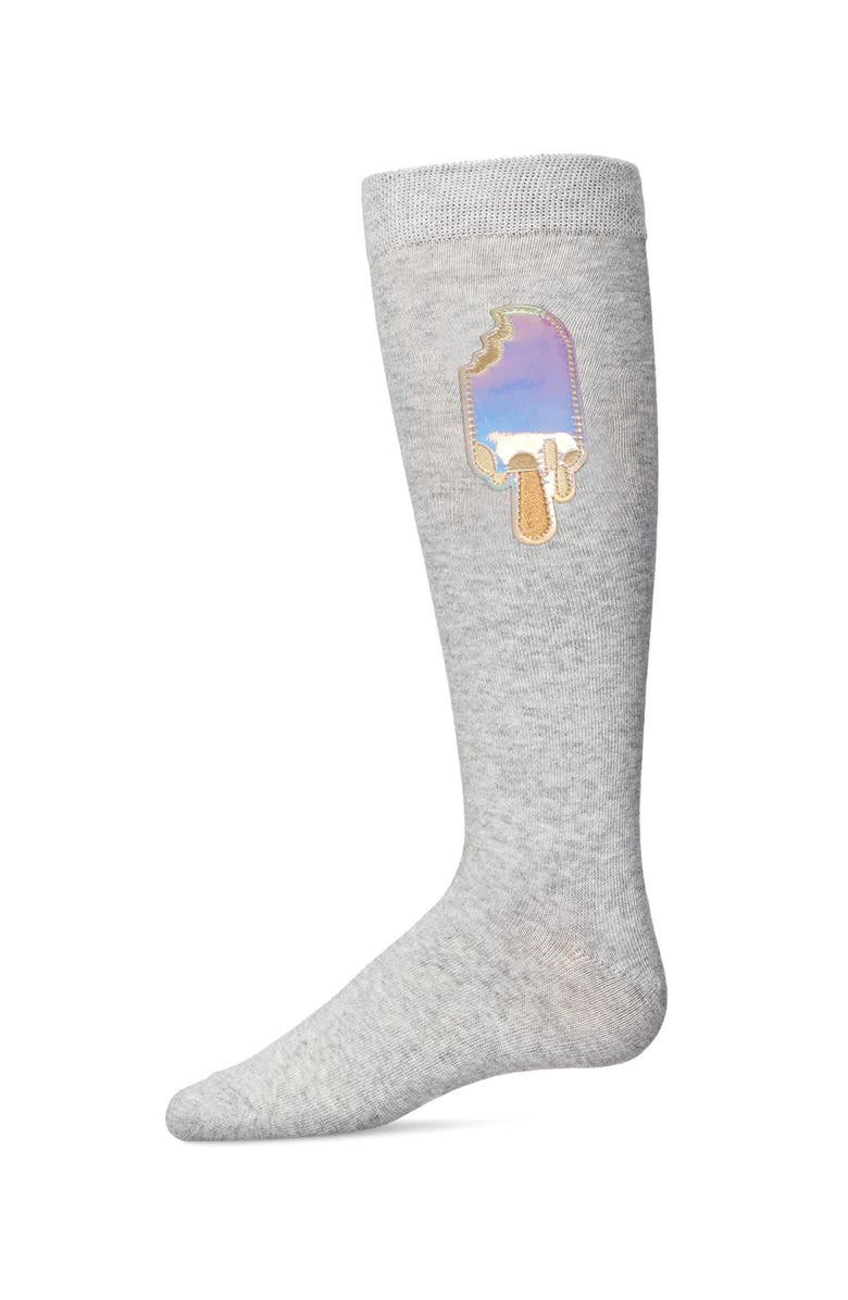 MeMoi Iridescent Popsicle Knee-High Socks, Main, color, Lt Gray Heather