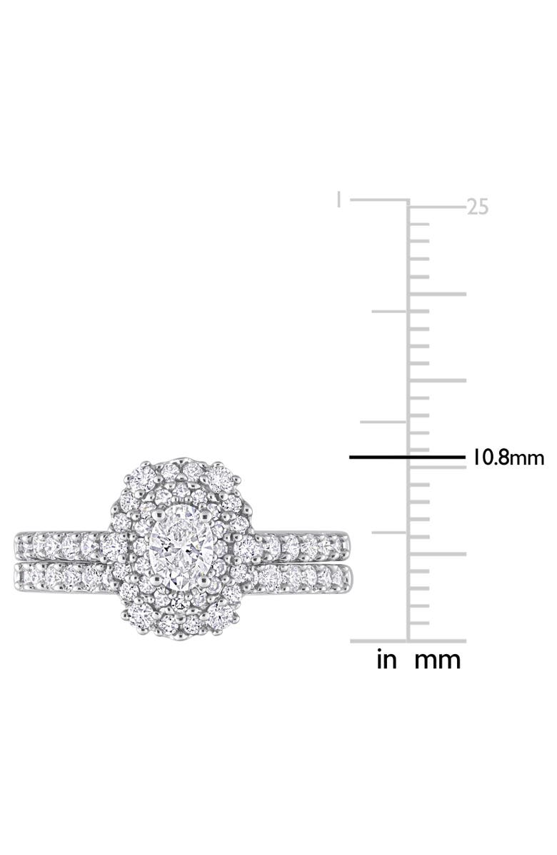 Julianna B. Diamond Halo Eternity Bridal Ring Set 14k, Alternate, color, 14K White Gold