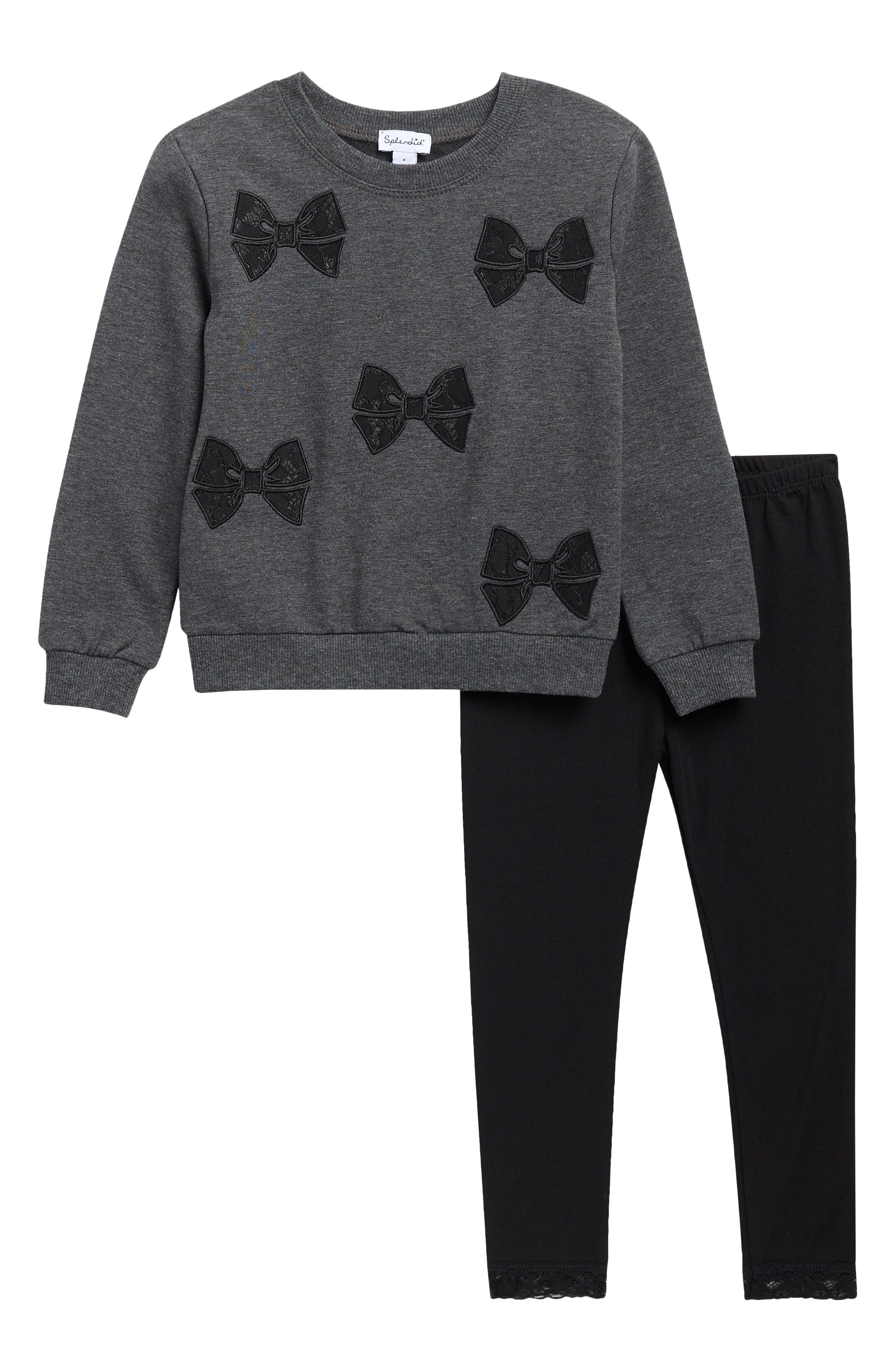 Kids' Lacy Bow Sweatshirt & Leggings Set