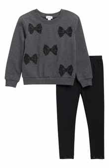 Kids' Lacy Bow Sweatshirt & Leggings Set
