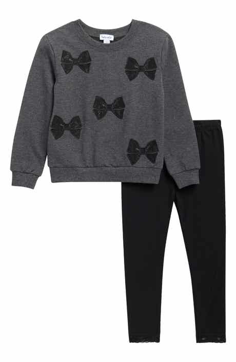 Kids' Lacy Bow Sweatshirt & Leggings Set