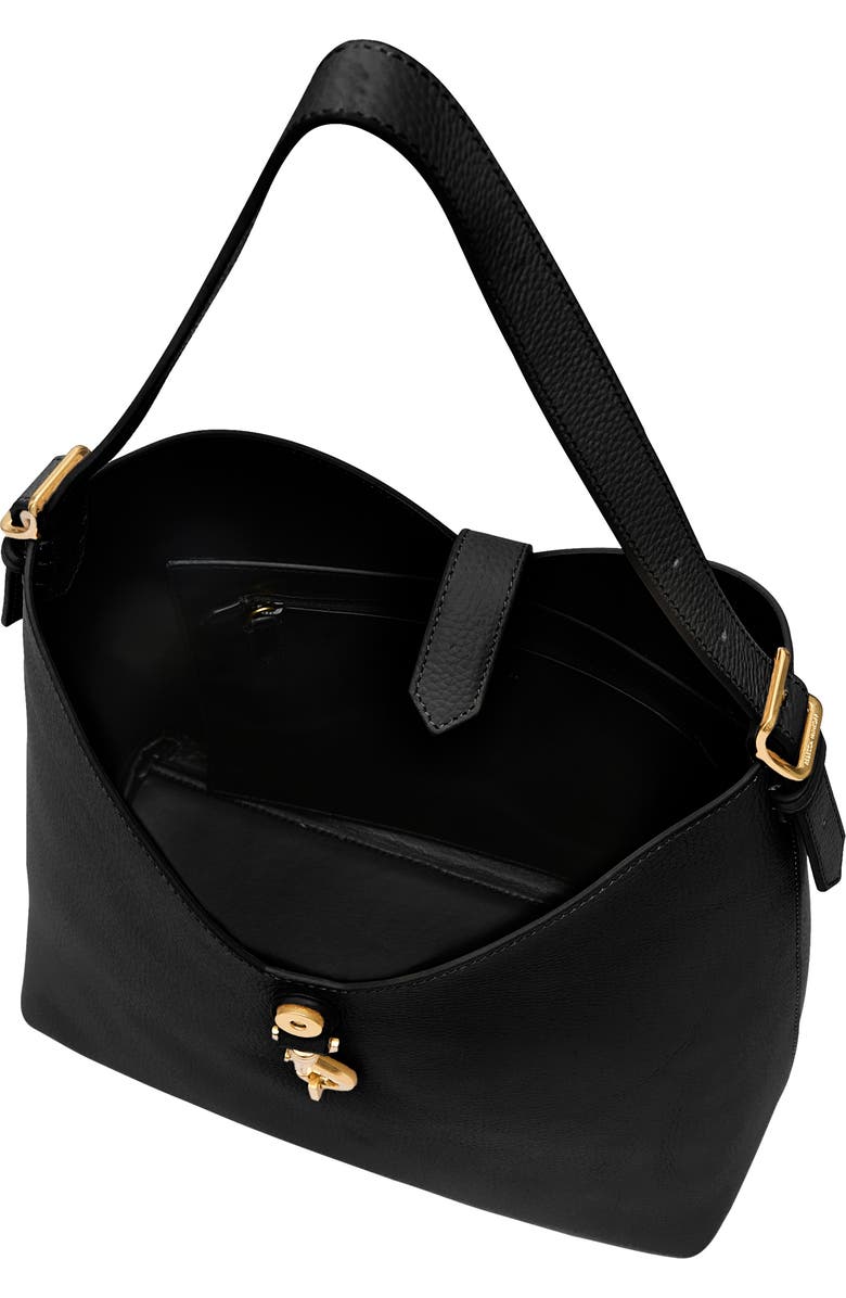 Rebecca Minkoff Mini Megan Leather Hobo Bag, Alternate, color, Black