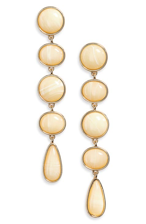 Stone Linear Drop Earrings