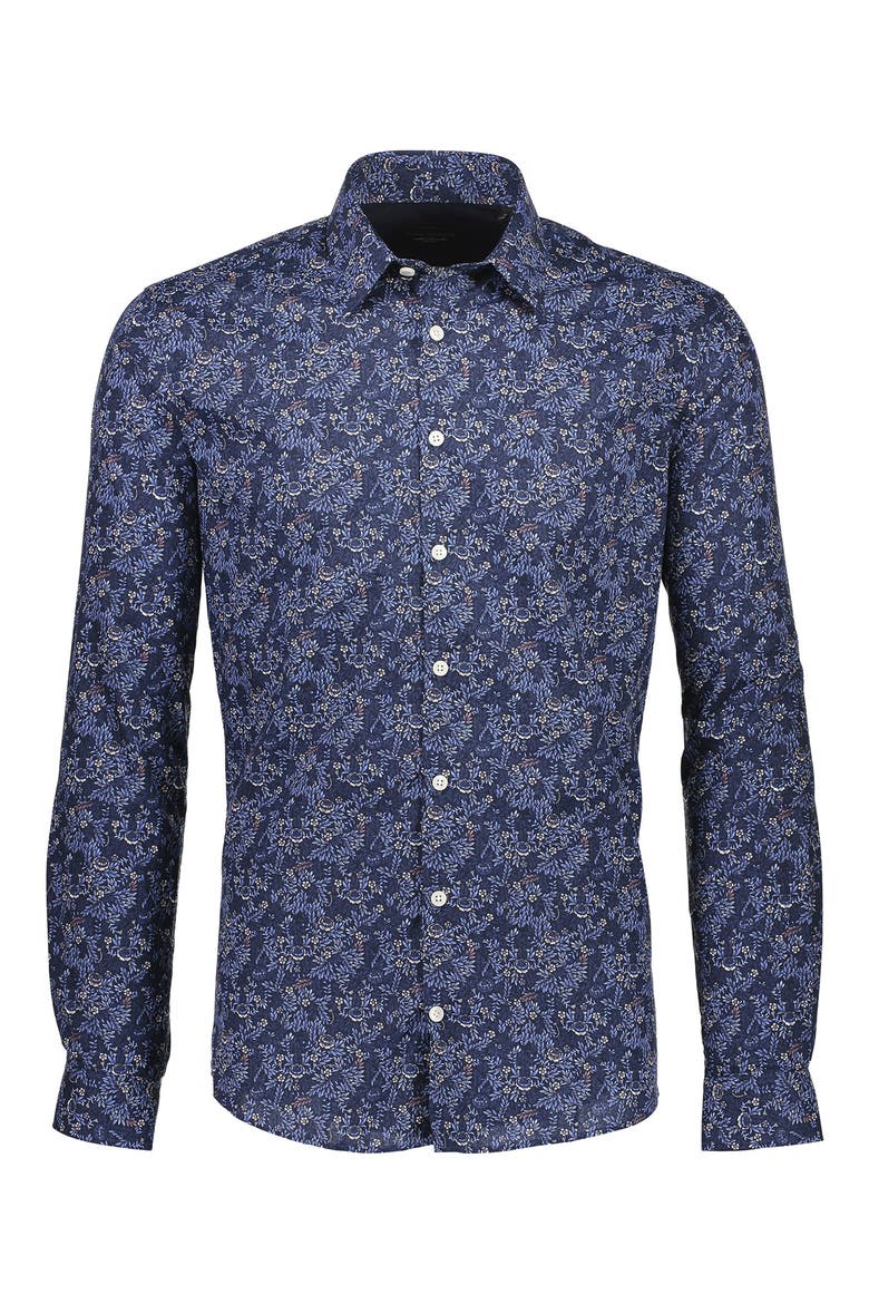 Floral Regular Fit Shirt, Alternate, color, BLUE