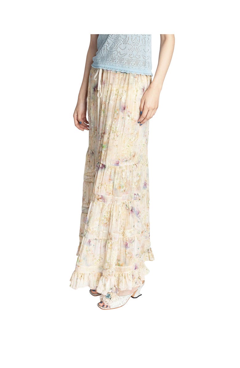 Anna Sui Oasis Blooms Tiered Skirt, Alternate, color, Corn Multi