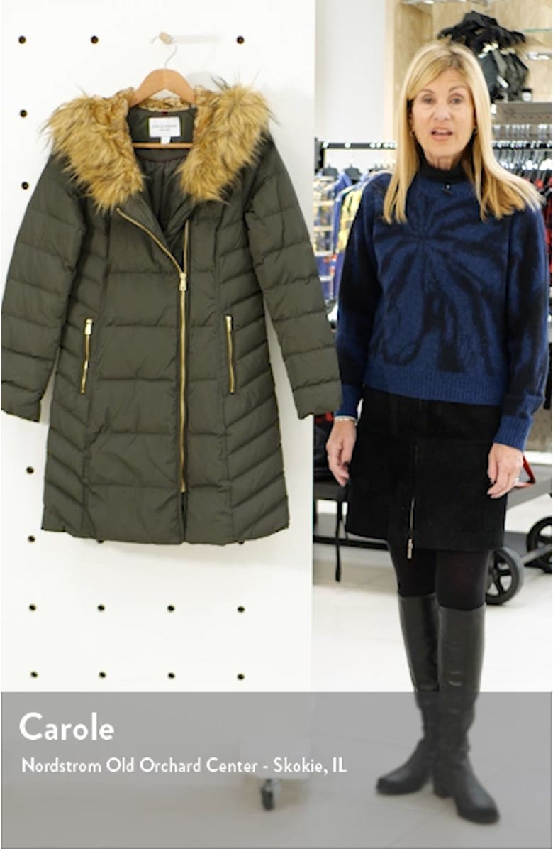 Cole Haan Feather & Down Puffer Jacket with Faux Fur Trim, sales video thumbnail