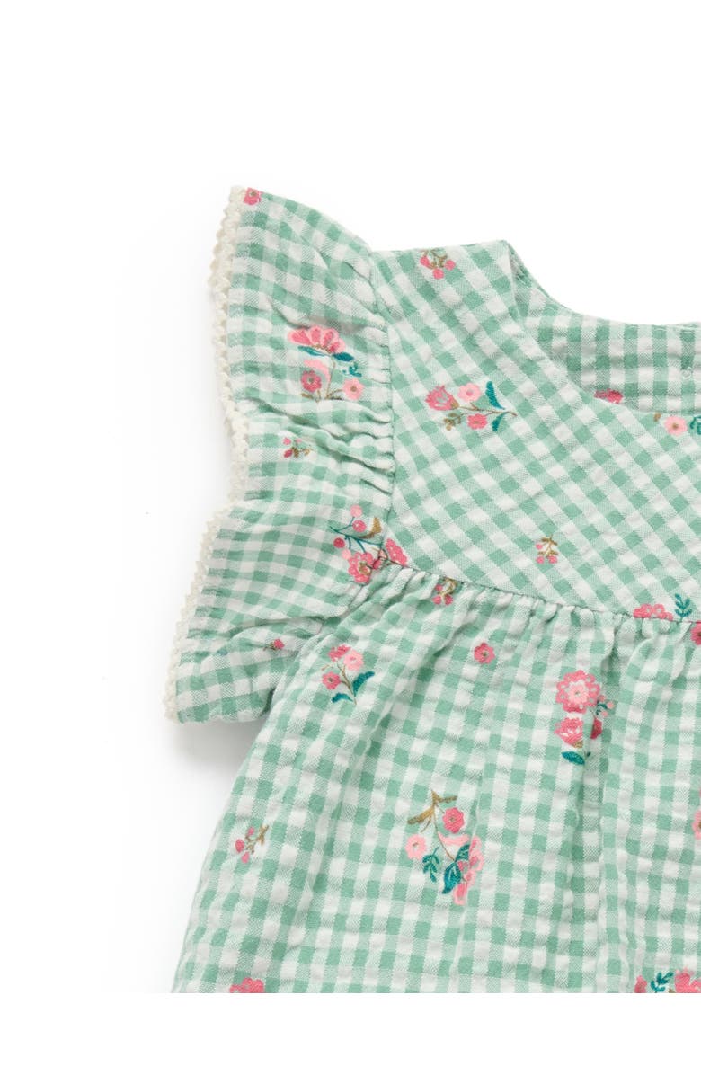 Purebaby Gingham Frida Ruffle Top & Bloomer Set, Alternate, color, Frida Print
