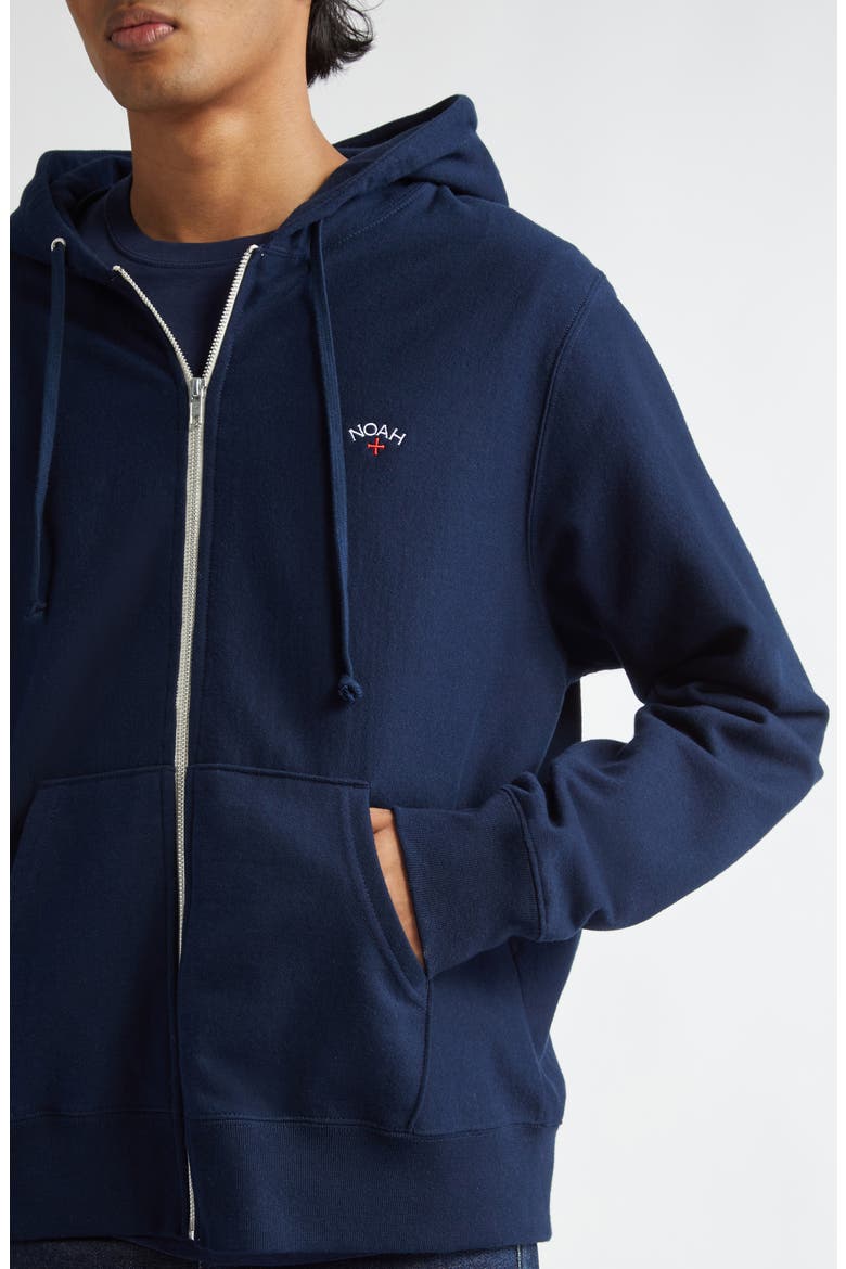 Lightweight Cotton Zip Hoodie, Alternate, color, NAVY