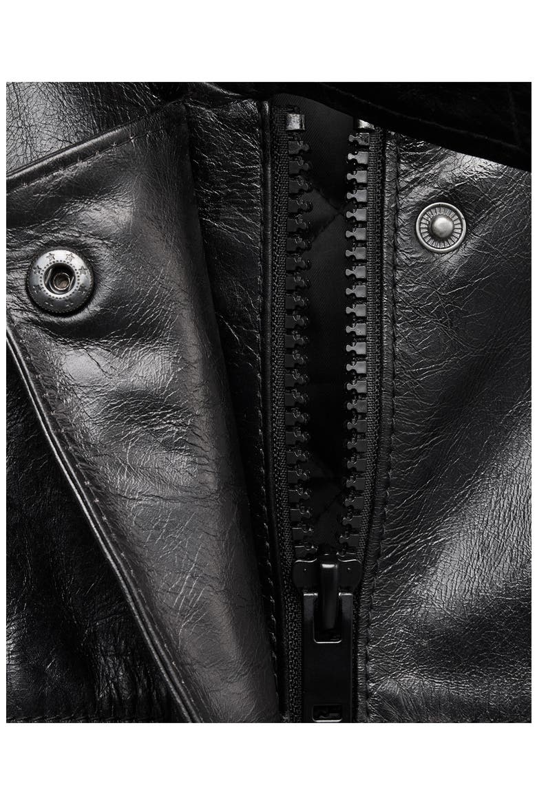 Oversized Leather Parka, Alternate, color, BLACK
