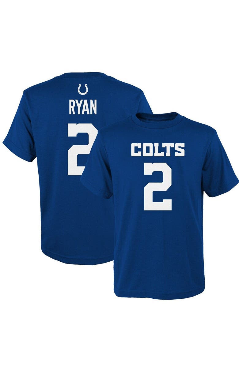 Outerstuff Youth Matt Ryan Royal Indianapolis Colts Mainliner Player Name & Number T-Shirt, Main, color, 