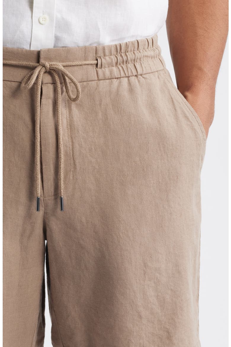 Hybrid City Flat Front Linen Shorts, Alternate, color, TAN DESERT