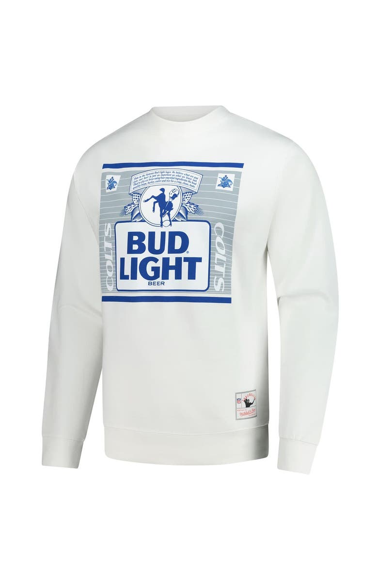 Mitchell & Ness Men's Mitchell & Ness x Bud Light White Indianapolis Colts The Crest Pullover Sweatshirt, Alternate, color, White
