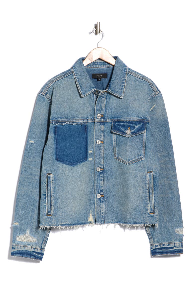 Distressed Cutoff Denim Jacket, Alternate, color, LS CUT OFF SHIRT DISTRESSED