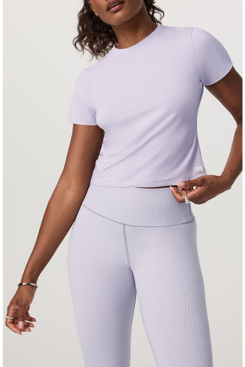 Feather Crop Baby Tee, Main, color, LAVENDER ICE
