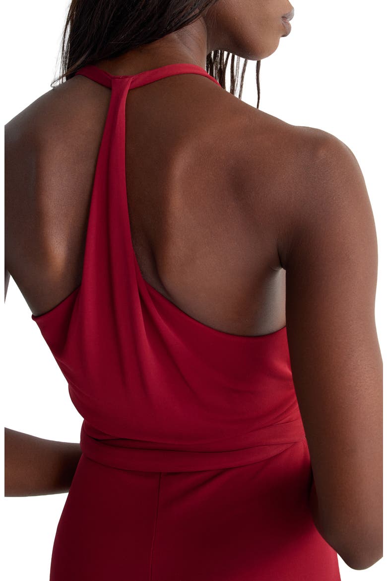 Daphne Halter Neck Wide Leg Jumpsuit, Alternate, color, TITIAN RED / SOIL