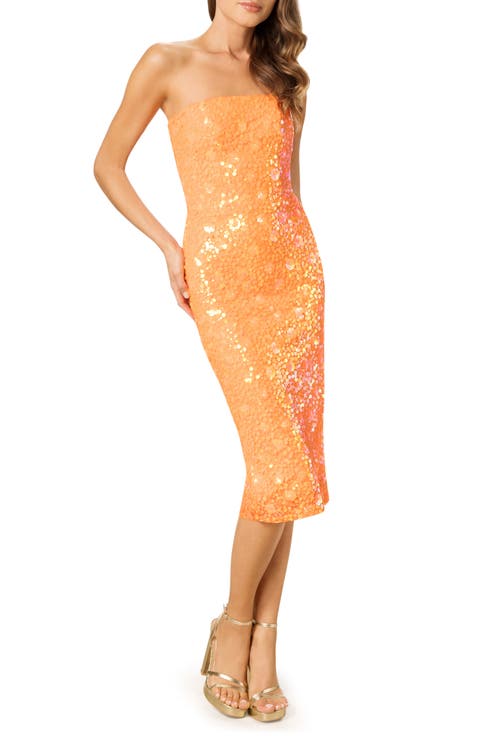Viviana Sequin Strapless Cocktail Dress