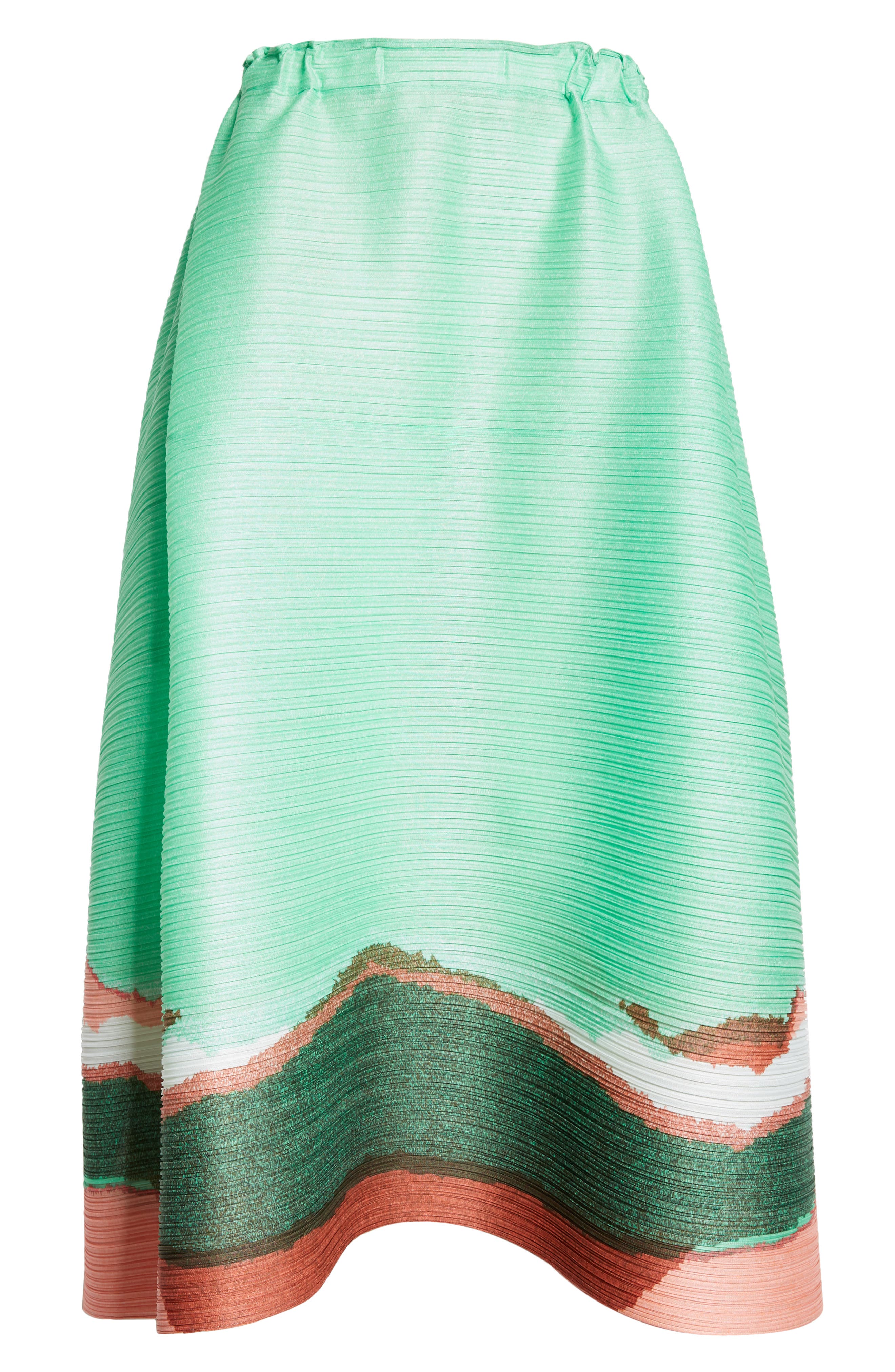 Pleats Please Issey Miyake Grainy Colors Pleated Midi Skirt (Women