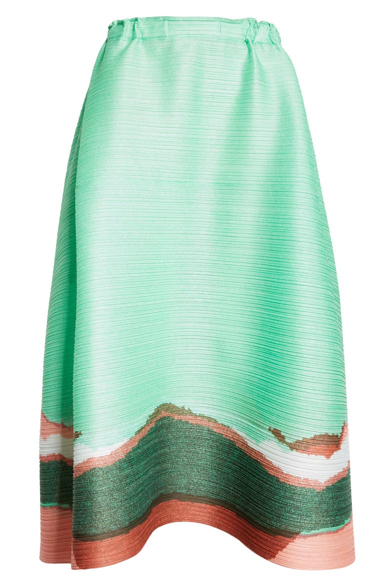 Pleats Please Issey Miyake Grainy Colors Pleated Midi Skirt (Women