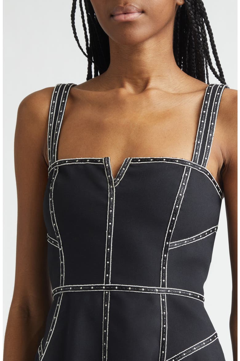 Jelena Sleeveless Fit & Flare Dress, Alternate, color, BLACK/ IVORY
