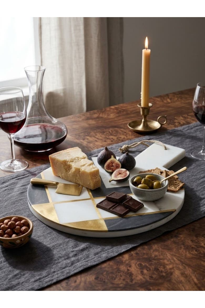 Campania Marble Cheese Board, Alternate, color, White