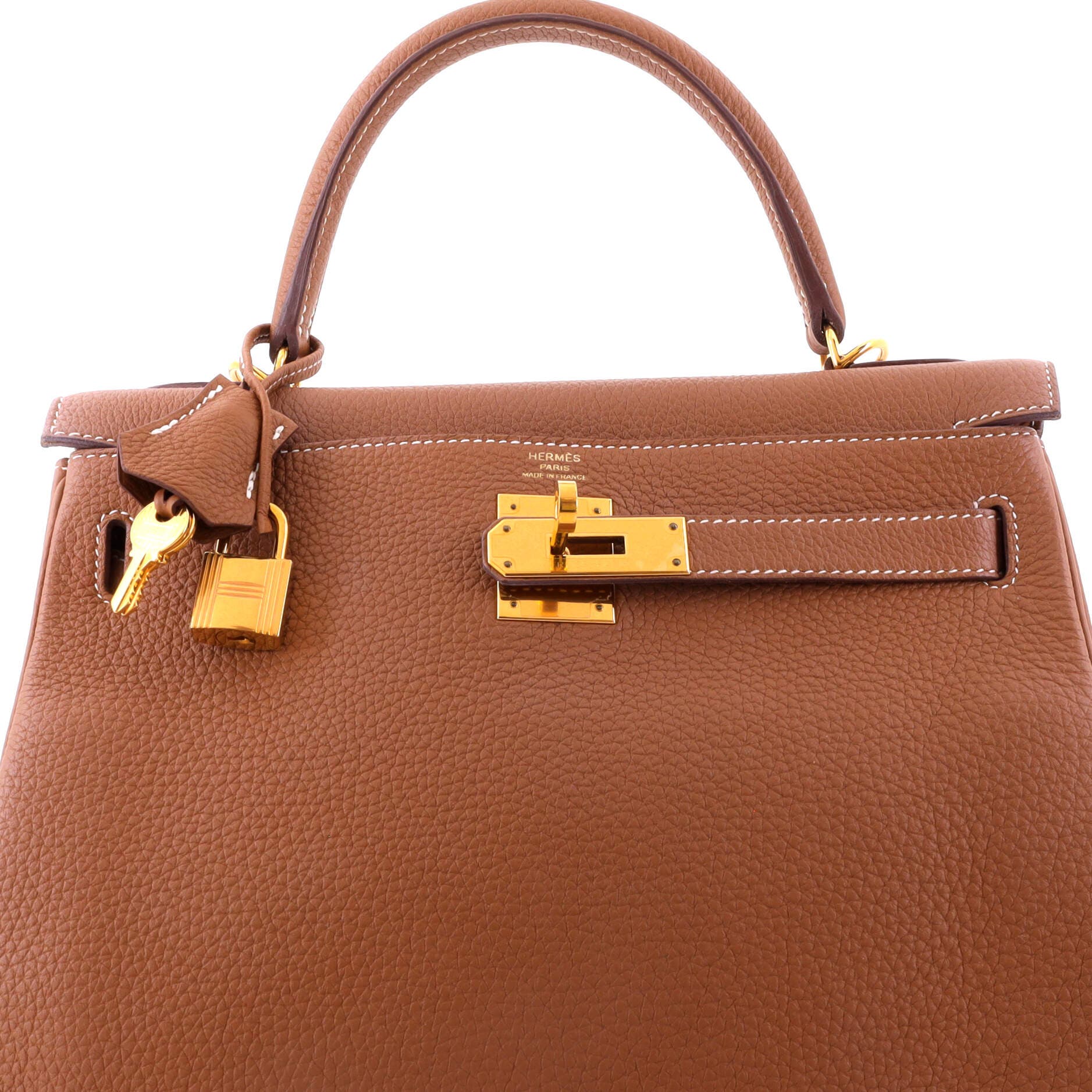Kelly Handbag Brown Togo with Gold Hardware 28, Alternate, color, Metallic Gold