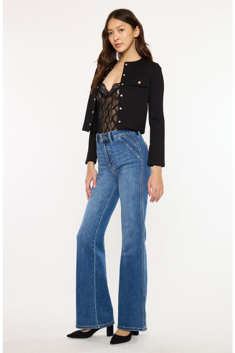Celia Ultra High Rise Wide Flare Jeans, Alternate, color, Medium Wash