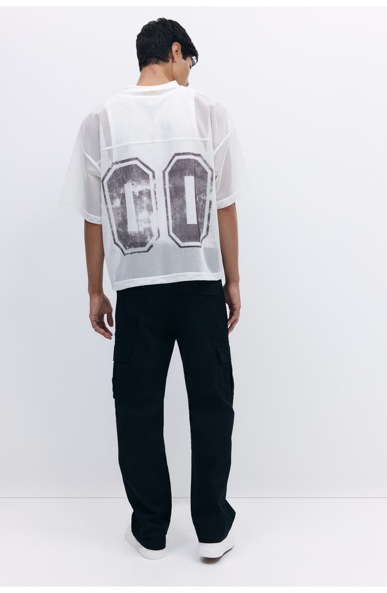 H&M Regular Fit Twill Cargo Trousers, Alternate, color, Black