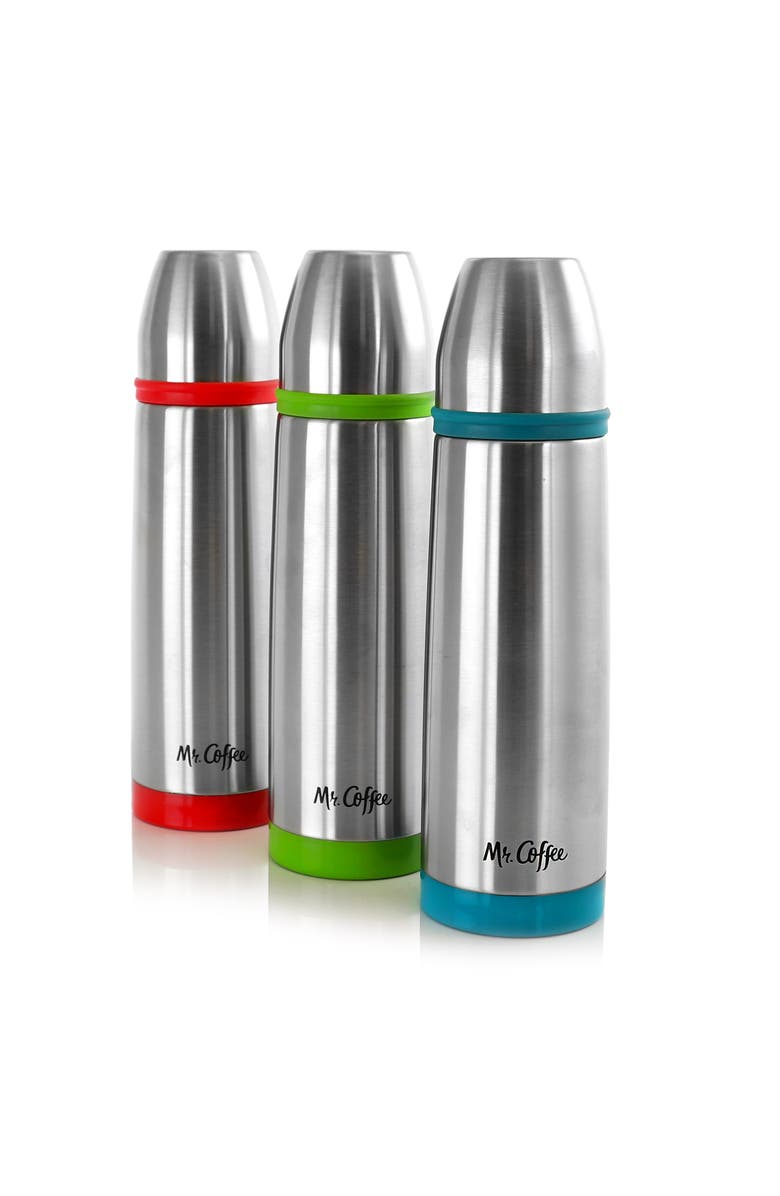 MR COFFEE Altona 3 Piece 27 Ounce Stainless Steel Thermal Travel Bottles, Main, color, Green