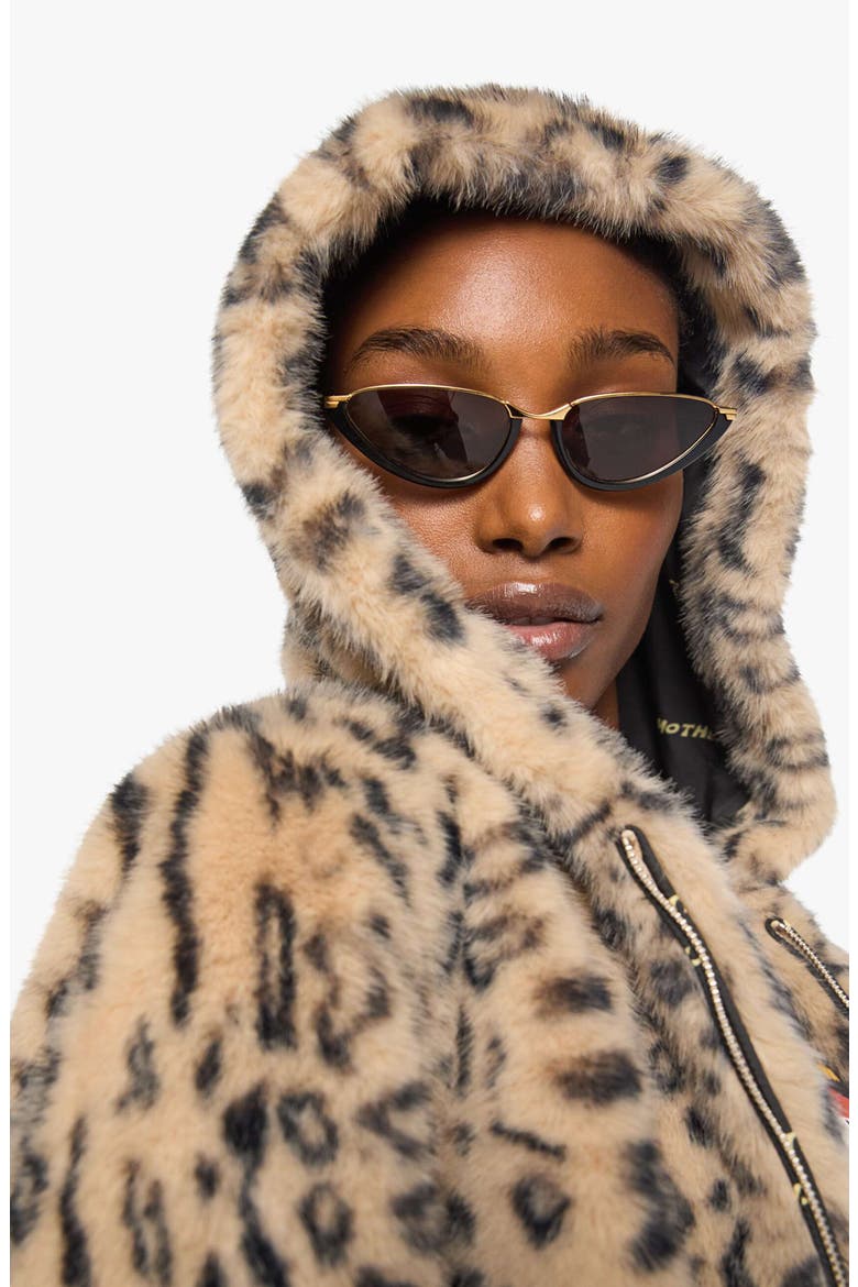 The Hooded Polar Opposite Faux Fur Jacket, Alternate, color, SPOTTED COUNTER CULTURE