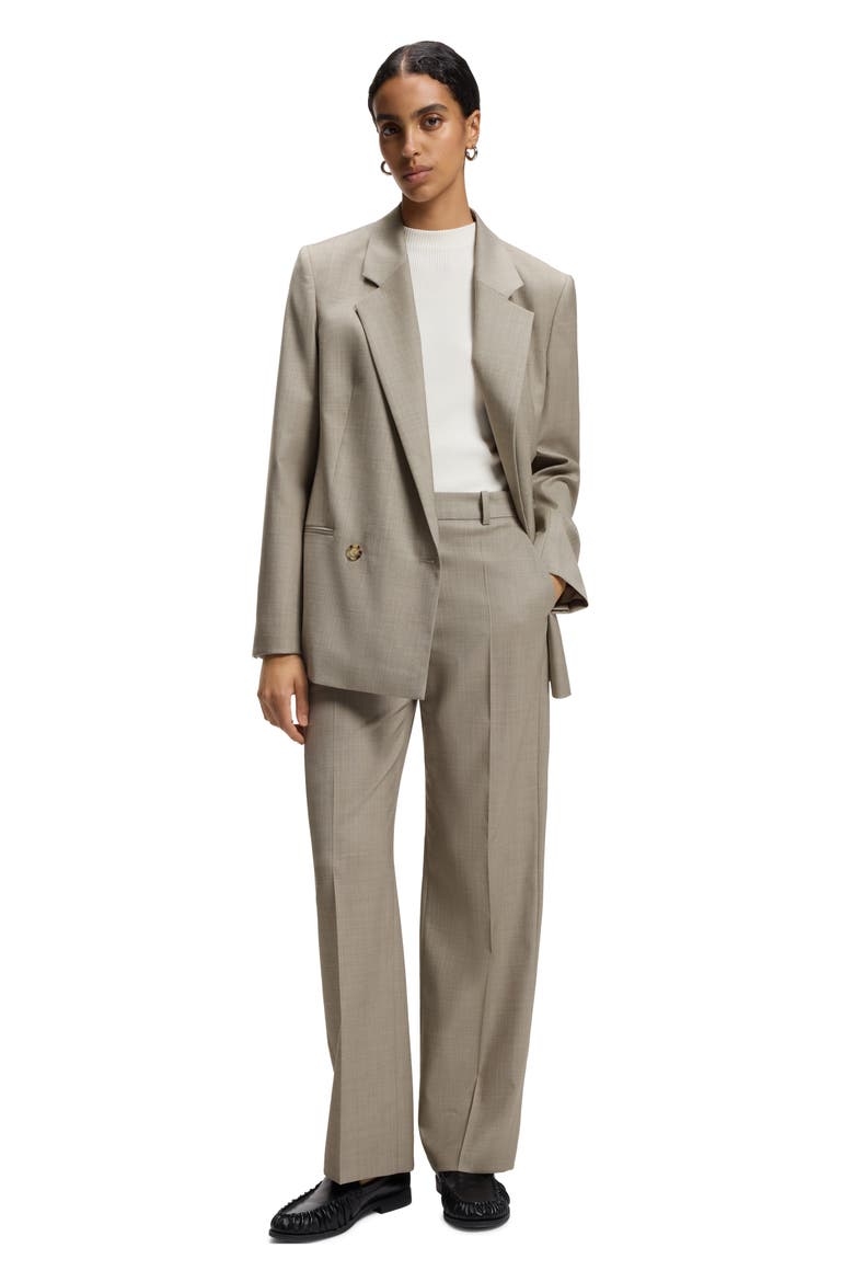 Jaleto14 Double Breasted Wool Blend Blazer, Alternate, color, BISQUE MELANGE