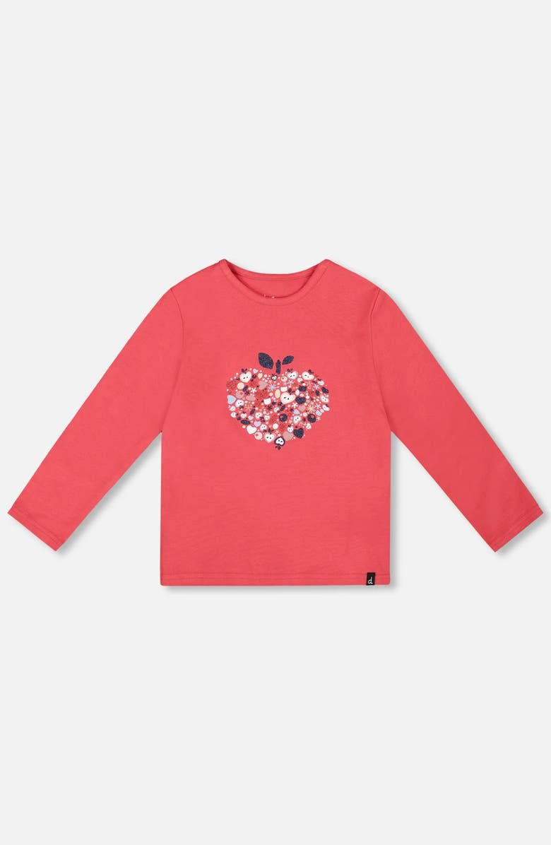Deux par Deux Organic Cotton T-Shirt with Mini Apples, Main, color,