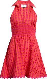 Saylor Quinnen Texture Smocked Fit & Flare Minidress