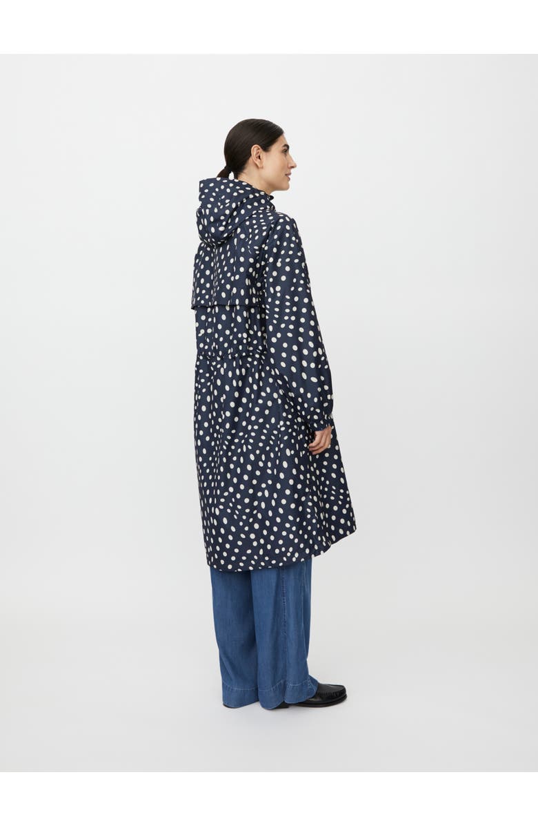 Masai Copenhagen MaTrina Polka Dot Raincoat, Alternate, color, Navy Blazer