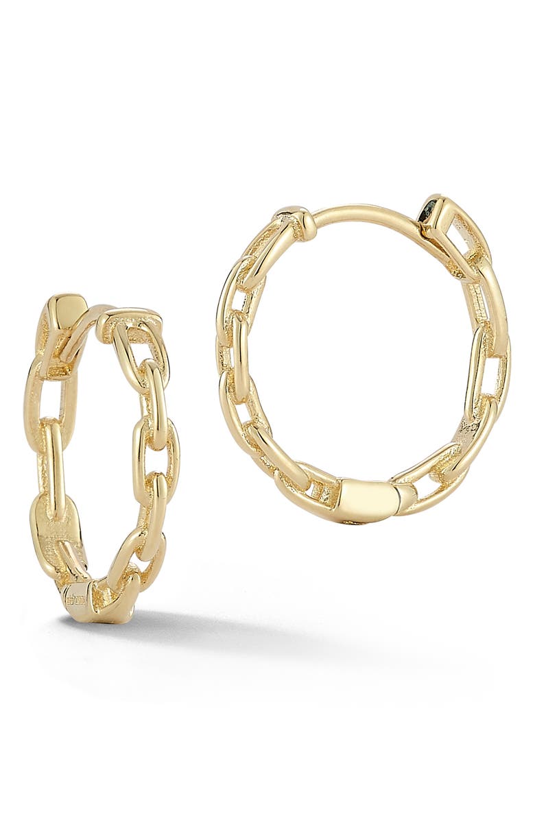 Ember Fine Jewelry Chain Huggie Hoop Earrings, Main, color, Gold