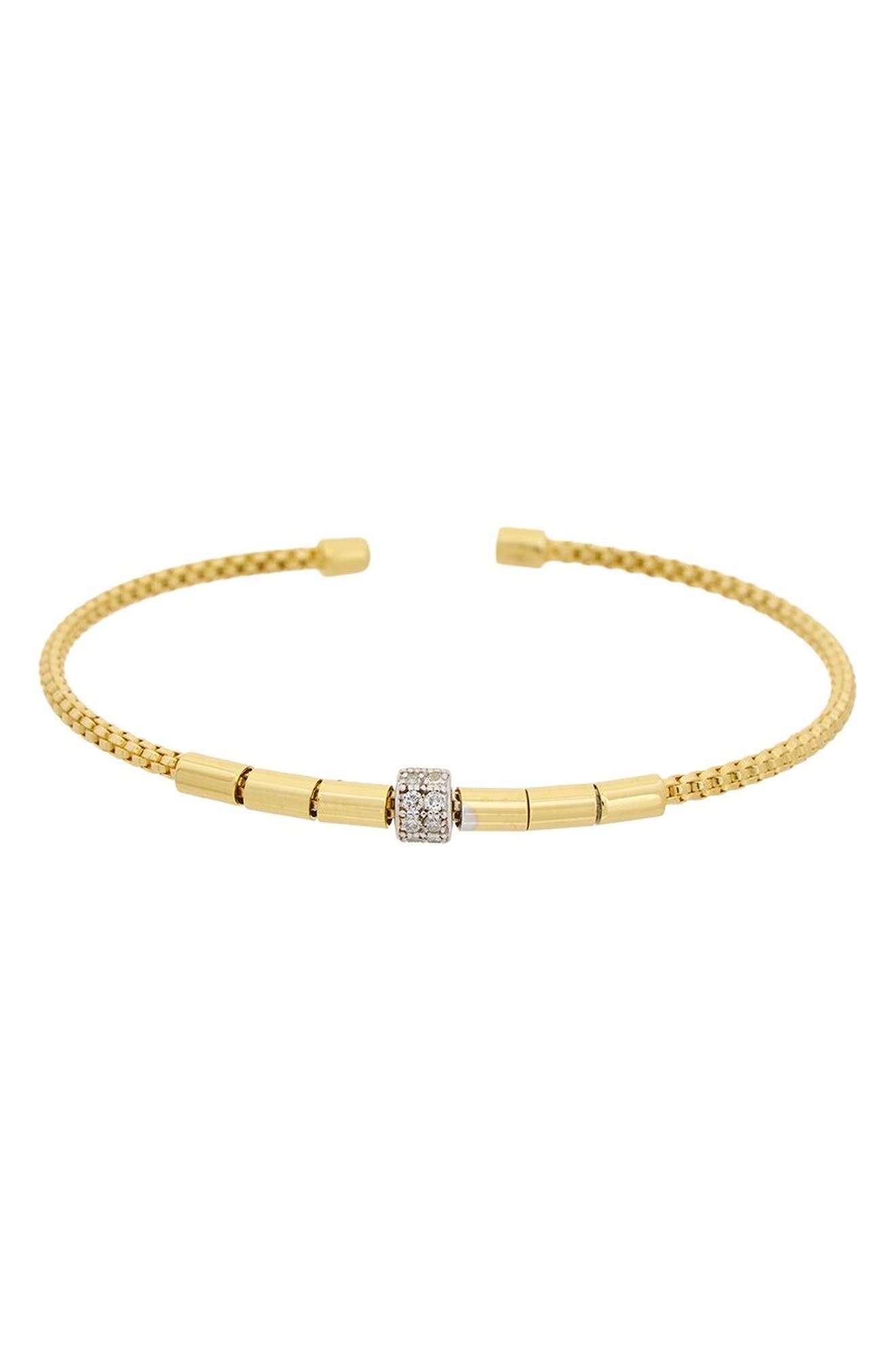 Diamond Sterling Silver Cuff Bangle