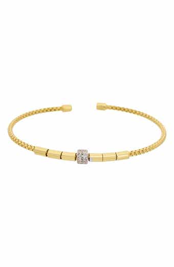 Diamond Sterling Silver Cuff Bangle