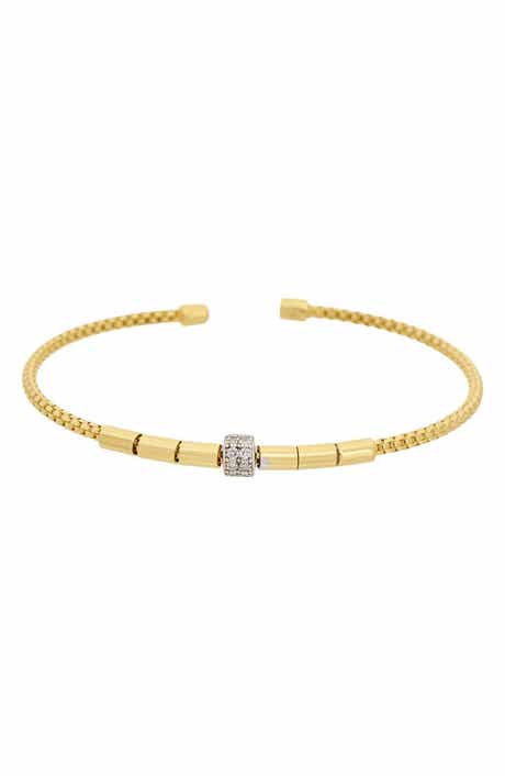 Diamond Sterling Silver Cuff Bangle