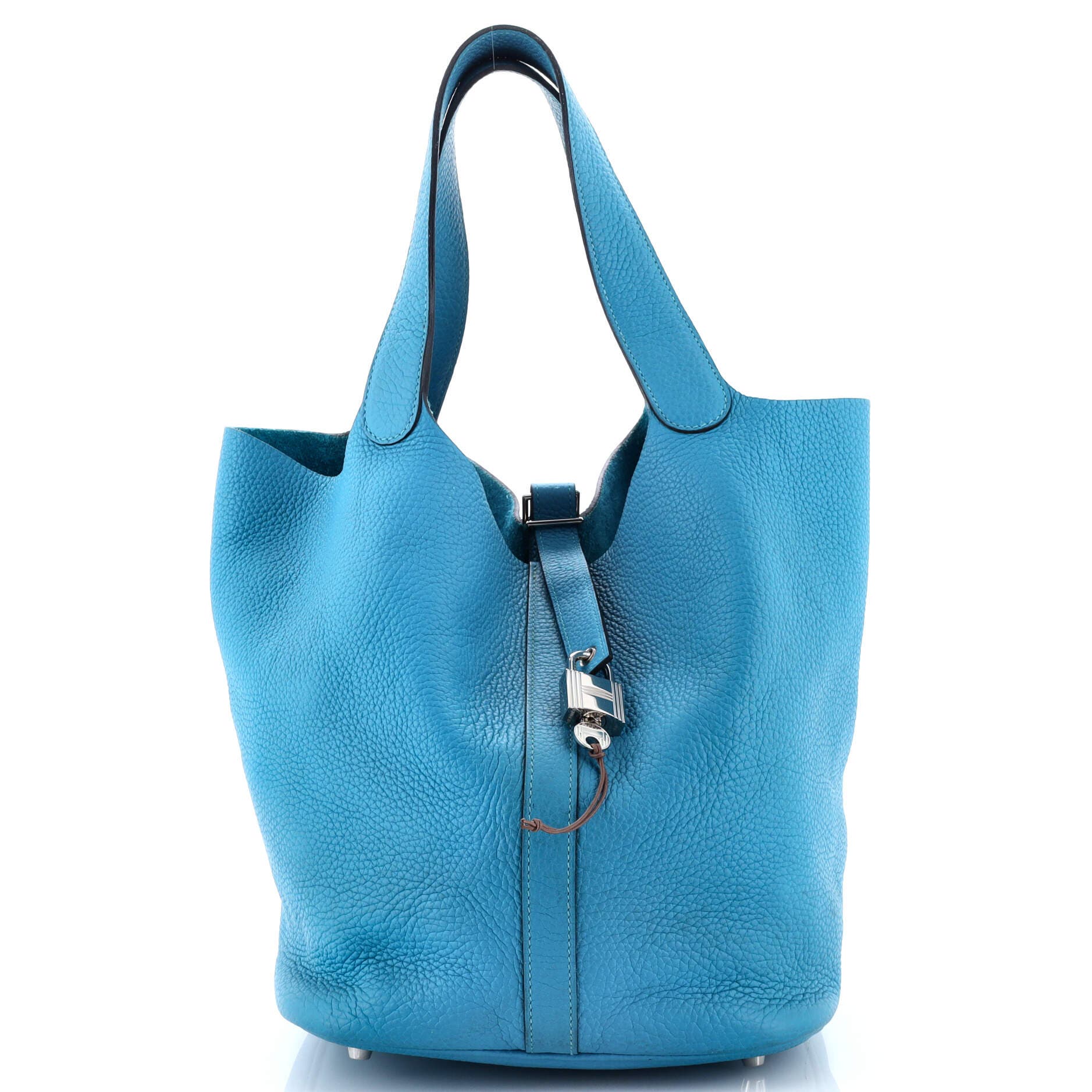 Pre-Owned Hermes Picotin Lock Bag Clemence GM, Main, color, Turquoise