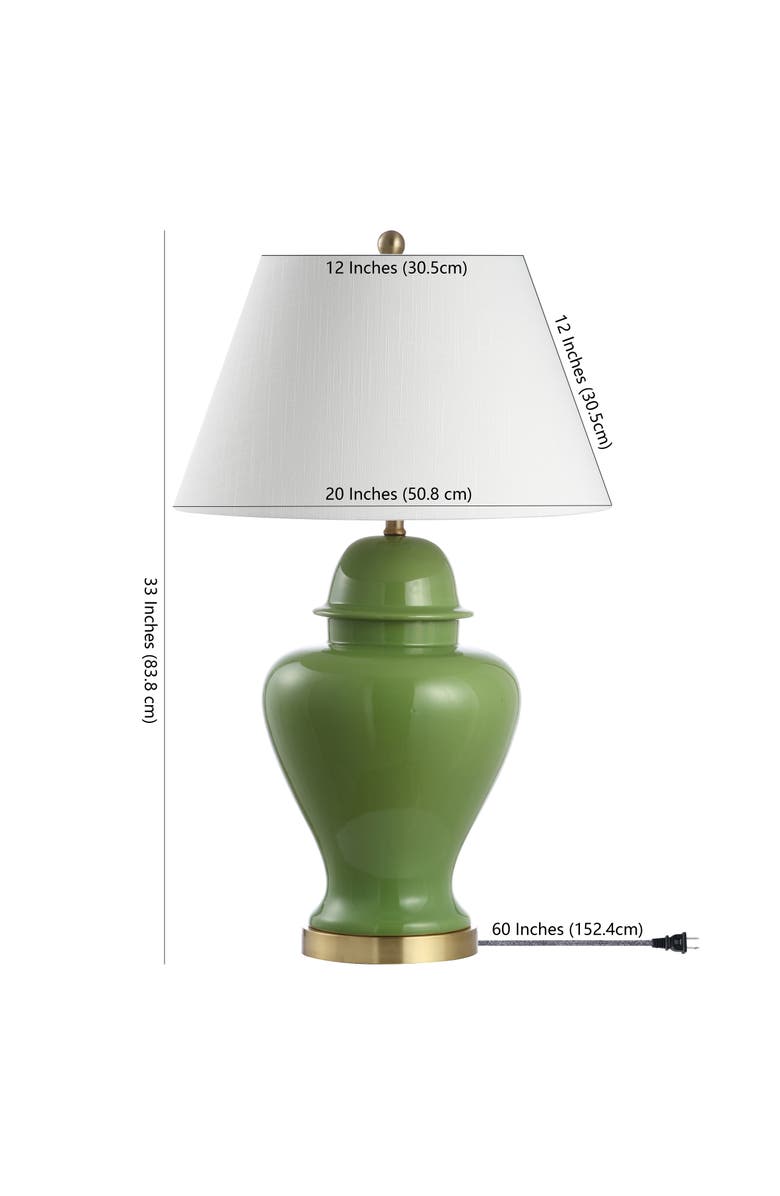 JONATHAN Y Sagwa 33" Ceramic/Iron Modern Classic LED Table Lamp, Alternate, color, Green