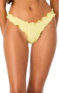 EDIKTED Golden Ruffle Edge Bikini Bottoms
