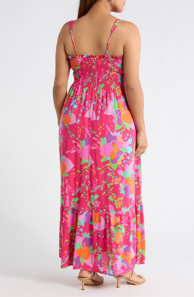 SUGARLIPS Himera Floral Kells Smocked Maxi Sundress, Alternate, color, Fuchsia-Multi