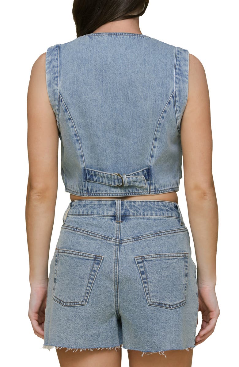 Avec Les Filles Crop Denim Vest, Alternate, color, Canyonland Wash