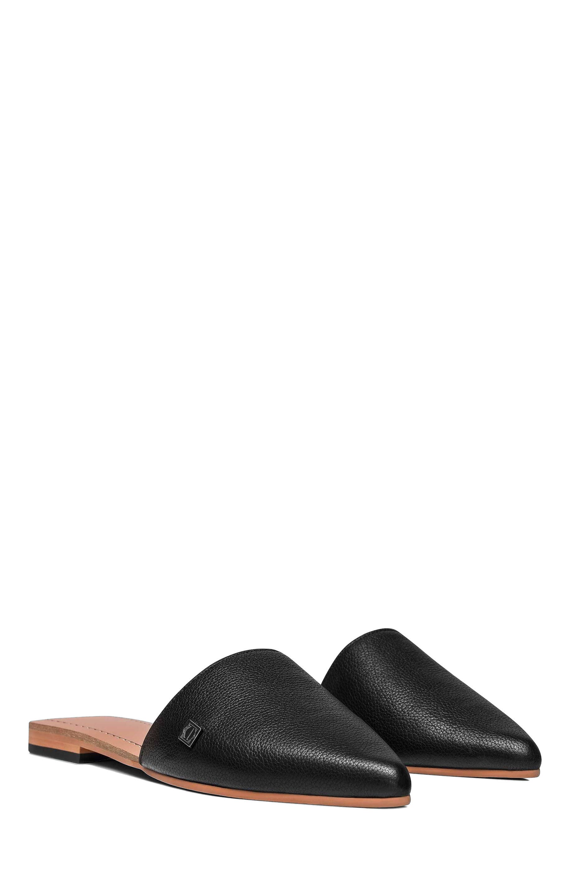 Togas Grace Women's Leather Slippers, Alternate, color, Black