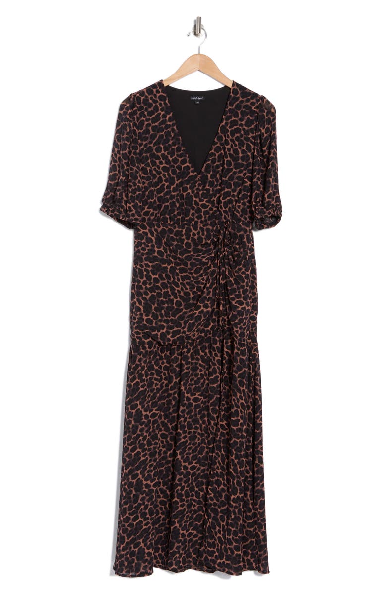 WISHLIST Ruched Maxi Dress, Alternate, color, Animal Print