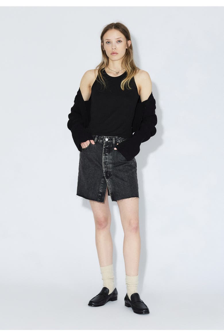 Ara Denim Skirt, Main, color, Aged Black
